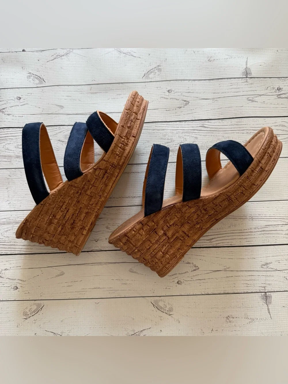 Mariella Navy Wedges